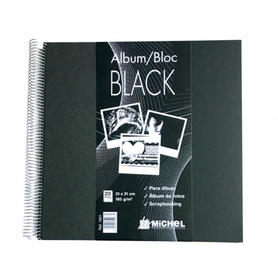 Album block michel espiral 24,5x24,5 cm 20 hojas 300 gr color negro