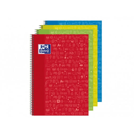 Cuaderno espiral oxford cla w&e tapa extradura folio 80 hojas 90 gr cuadro 4 mm te lengua