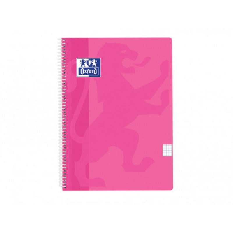 Cuaderno espiral oxford classic tapa plastico folio 80 hojas 90 gr cuadro 4 mm color lavanda