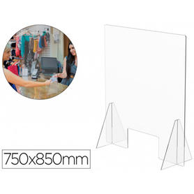 Pantalla de proteccion de mesa para mostrador metacrilato ventana 300 x 150 mm medidas 750 x 850 mm