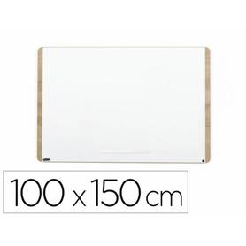 Pizarra blanca rocada lacada magnetica tablero color roble 100x150 cm