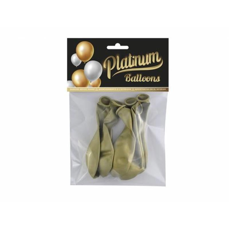 Globos metalizados platinum oro bolsa de 6 unidades