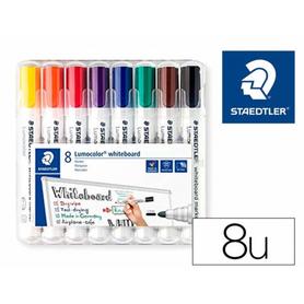 Rotulador staedtler lumocolor 351 para pizarra blanca punta redonda 2 mm blister de 8 colores surtidos