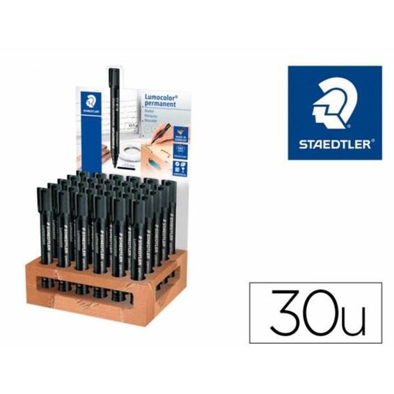 Rotulador staedtler lumocolor permanente 352 color negro expositor de 30 unidades