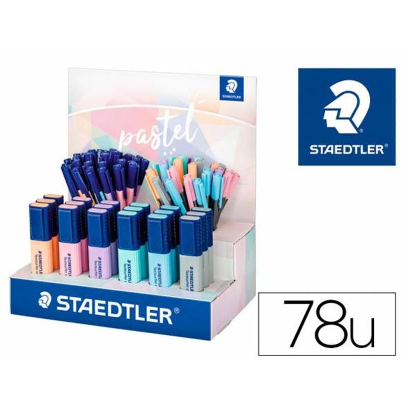 Rotulador staedtler textsurfer pastel line 61 sca1 pa 364 / 334 / 323 fluorescente expositor de 78