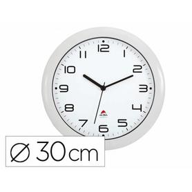 Reloj despertador archivo 2000 alba analogico marco abs lente de cristal 30 cm diametro color blanco