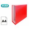 Caja de archivador Elba de 85 mm de lomo tamaño din a4 cartón entrecolado de color rojo
