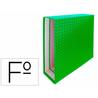 Caja de archivador Elba de 85 mm de lomo tamaño folio cartón entrecolado de color verde