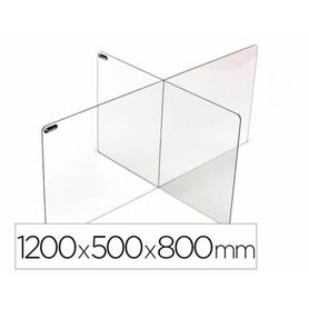 Mampara separadora rocada para 4 personas metacrilato transparente 5 mm espesor 1200x500x800 mm