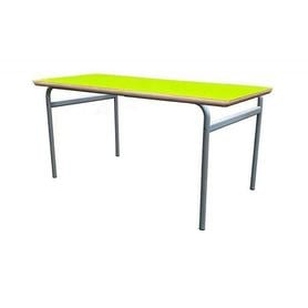 Mesa infantil mobeduc t2 extensible estructura redonda patas de tubo metal tablero mdf laminado 200x80 cm