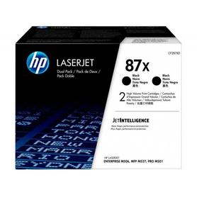 Toner hp laserjet 87x enterprise m506 mfp m527 pro m501 negro pack de 2 unidades 18000 paginas