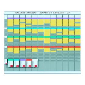 Kit planificacion de tarjetas t nobo 66x80 cm 12 columnas 2x32 ranuras + 500 tarjetas t nº2 colores surtidos + 100