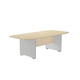 Mesa de reunion rocada meeting 3003aw01 estructura madera blanco tablero madera haya 220x100x72 cm