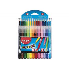 Pack combo maped color peps 12 rotuladores + 15 lapices de colores