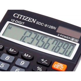 Calculadora citizen sobremesa sdc-812 bn eco eficiente solar y a pilas 12 digitos 124 x 102 x 25 mm negro