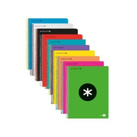 Cuaderno espiral liderpapel folio antartik tapa dura 80h 100 gr horizontal con margen colores surtidos