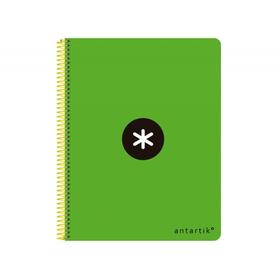 Cuaderno espiral liderpapel a-4 antartik tapa dura 80h 1 00 gr cuadro 5mm con margencolor verde fluor