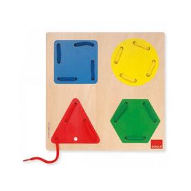 Juego goula didactico enhebrar formas geometricas