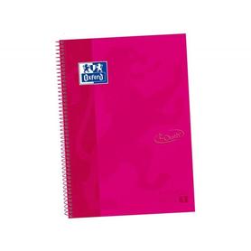 Cuaderno espiral oxford ebook 1 tapa extradura din a4+ 80 h horizontal rosa frambuesa touch