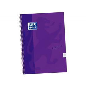 Cuaderno espiral oxford tapa extradura folio 80 h cuadricula 4 mm lila touch