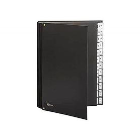 Carpeta clasificadora fuelle pardo carton compacto folio 24 departamentos visor doble personalizables color negro