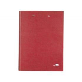 Carpeta de 4 anillas 25mm redondas liderpapel folio carton forrado paper coat roja con miniclip