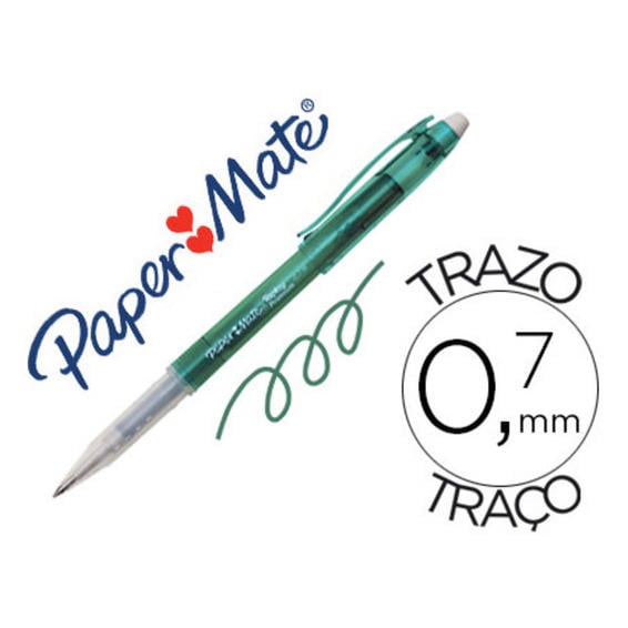 Boligrafo replay premium verde con goma de borrar