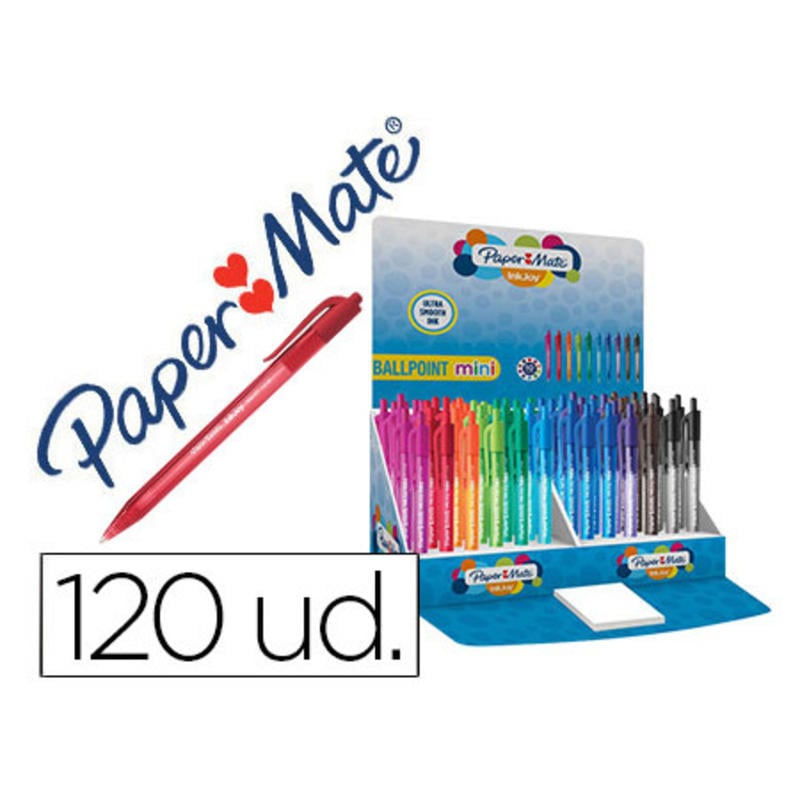 Boligrafo paper mate inkjoy 100 retractil mini punta media expositor de 120 unidades