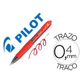 Boligrafo pilot g-2 pixie rojo tinta gel retractil sujecion de caucho