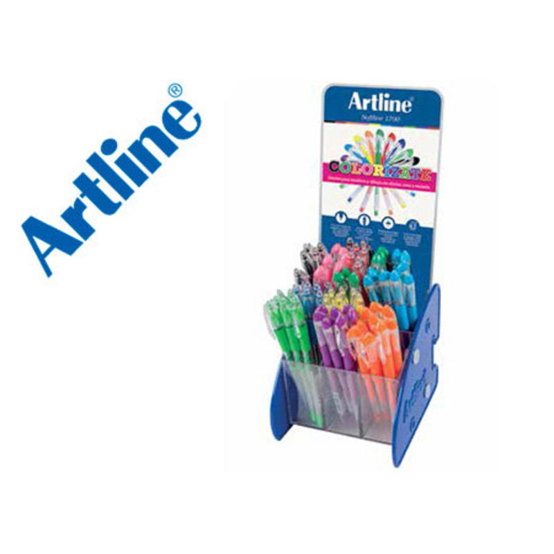 Boligrafo artline softline 1700 tinta gel expositor de 72 unidades colores surtidos