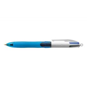 Boligrafo bic cuatro colores con grip de caucho ergonomico punta media 1mm