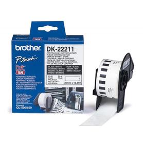 Etiqueta brother dk22211 cinta plastica continua adhesiva blanca 29mmx15,24mts