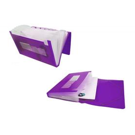 Carpeta liderpapel clasificador fuelle 32186 polipropileno din a4 violeta serie frosty 13 departamentos