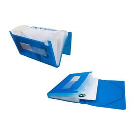 Carpeta liderpapel clasificador fuelle 32182 polipropileno din a4 azul serie frosty 13 departamentos