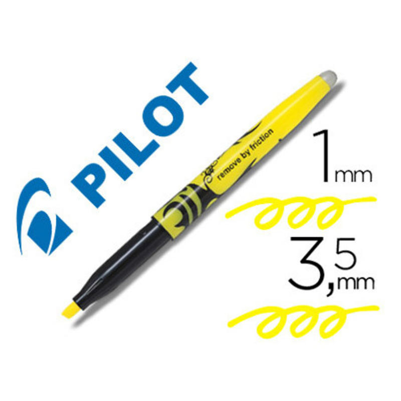 Rotulador pilot frixion light borrable punta de fibra color amarillo