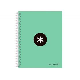 Cuaderno espiral liderpapel a6 micro antartik tapa forrada100h 100 gr cuadro 5mm 4 bandacolor verde manzana