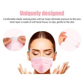 Mascarilla facial proteccion quirurgica desechable 3 capas filtracion 95% fabricacion eu color rosa