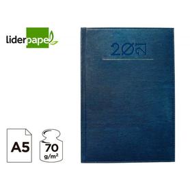 Agenda encuadernada liderpapel creta 15x21 cm 2021 semana vista color azul papel 70 gr ahuesado