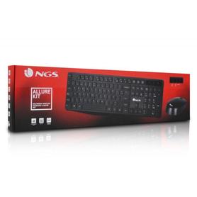 Set teclado y raton ngs allure multimedia inalambrico usb nano 2,4 ghz color negro