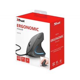 Raton trust ergonomic vergo diseño vertical 2 botones 1000/1600 ppp