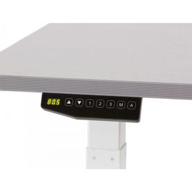 Mesa rocada regulable en altura electricamente hasta 129 cm estructura de acero tablero 180 cm color gris