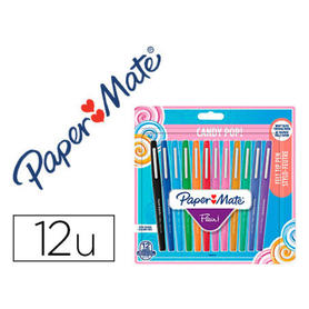 Rotulador paper mate flair original punta fieltro candy pop blister de 12 unidades colores surtidos