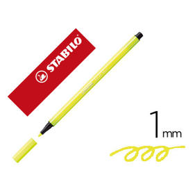 Rotulador stabilo acuarelable pen 68 amarillo neon 1 mm