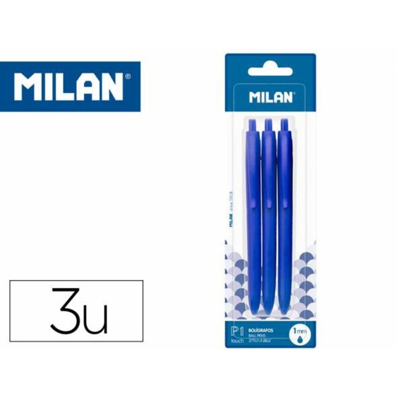 Bolígrafo retráctil Milan P1 Touch (azul)