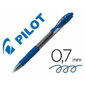 Boligrafo pilot g-2 azul tinta gel retractil sujecion de caucho en blister