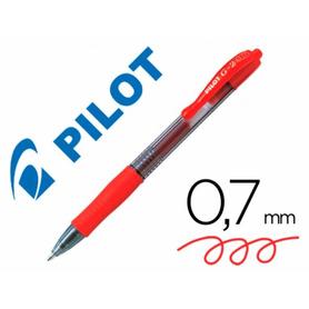 Boligrafo pilot g-2 rojo tinta gel retractil sujecion de caucho en blister
