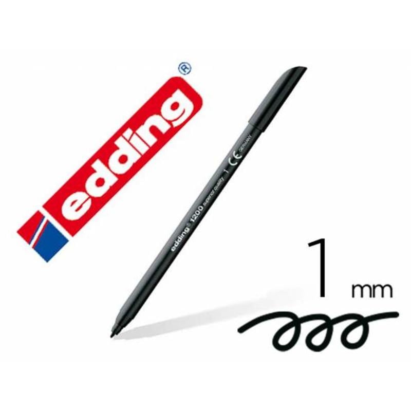 Compra Rotulador edding punta fibra 1200 negro n.1 punta redonda 0.5 mm  blister de 2 unidades