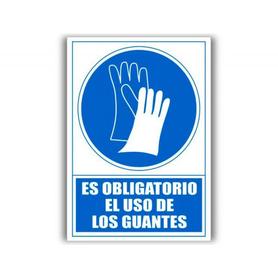 Pictograma archivo 2000 obligatorio uso de guantes pvc azul luminiscente 210x297 mm