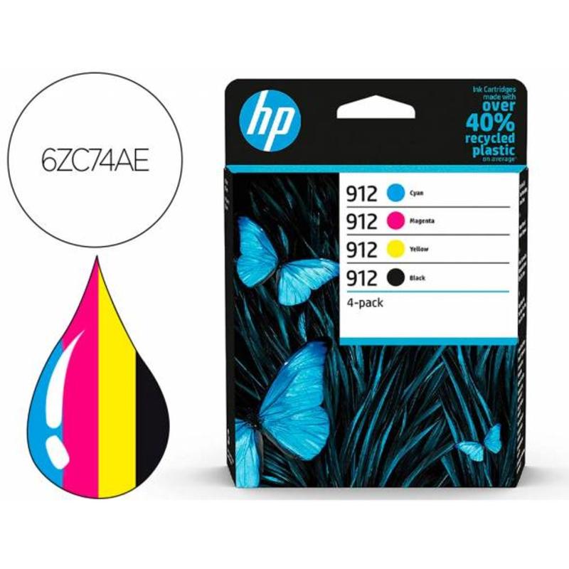 Toner hp 912 -6zc74ae multi pack negro / cian / magenta / amarillo