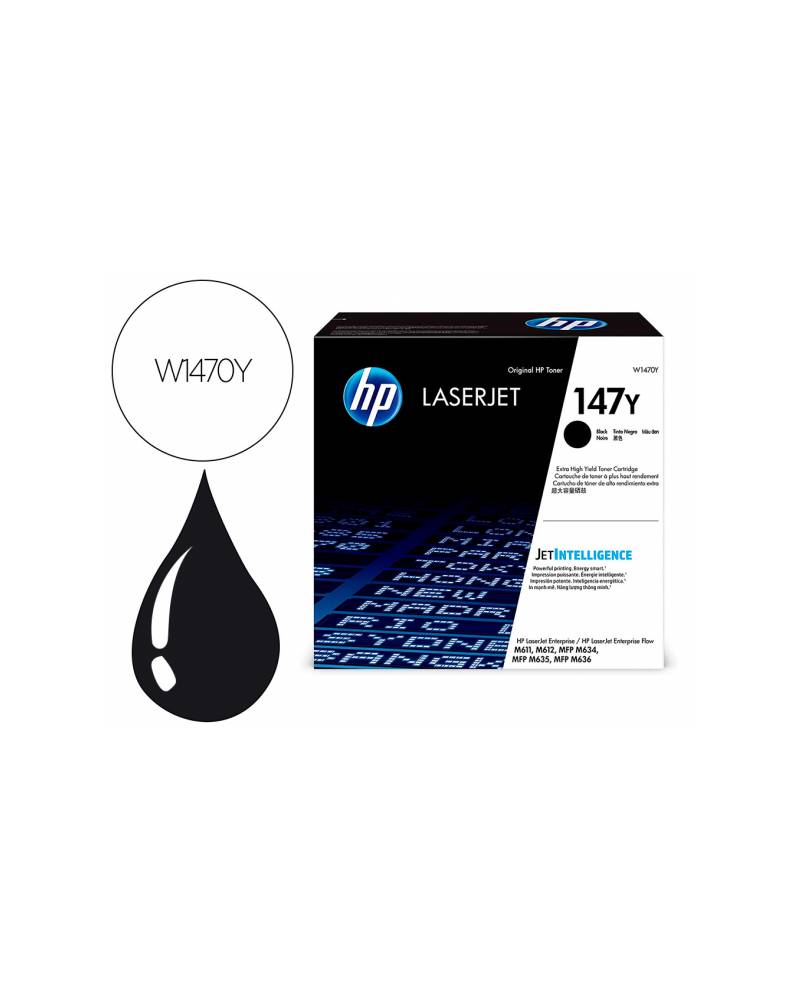 Toner hp 147y enterprise m611dn / m612dn / m635z / m636z / m635h mfp / m636fh mfp negro 42000 paginas